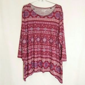 Plus Size Women 3/4 Sleeve Blouse 1x